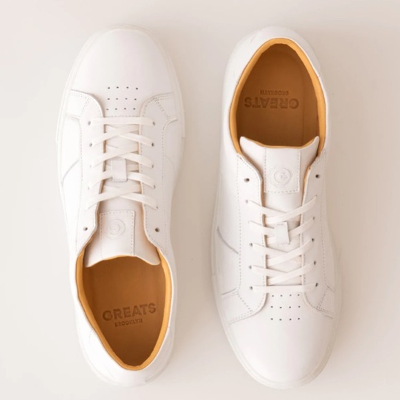 Greats | Shoes | Greats White Leather The Royale Low Top Sneakers 9 ...